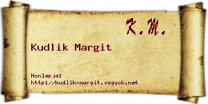 Kudlik Margit névjegykártya